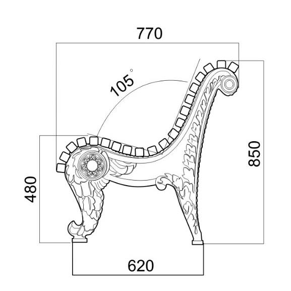 Парковая скамейка чертеж